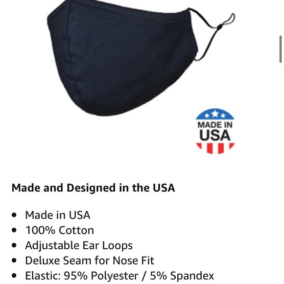 Dalix Unisex Reusable 3pk Navy Face Mask L-XL - Picture 9 of 10